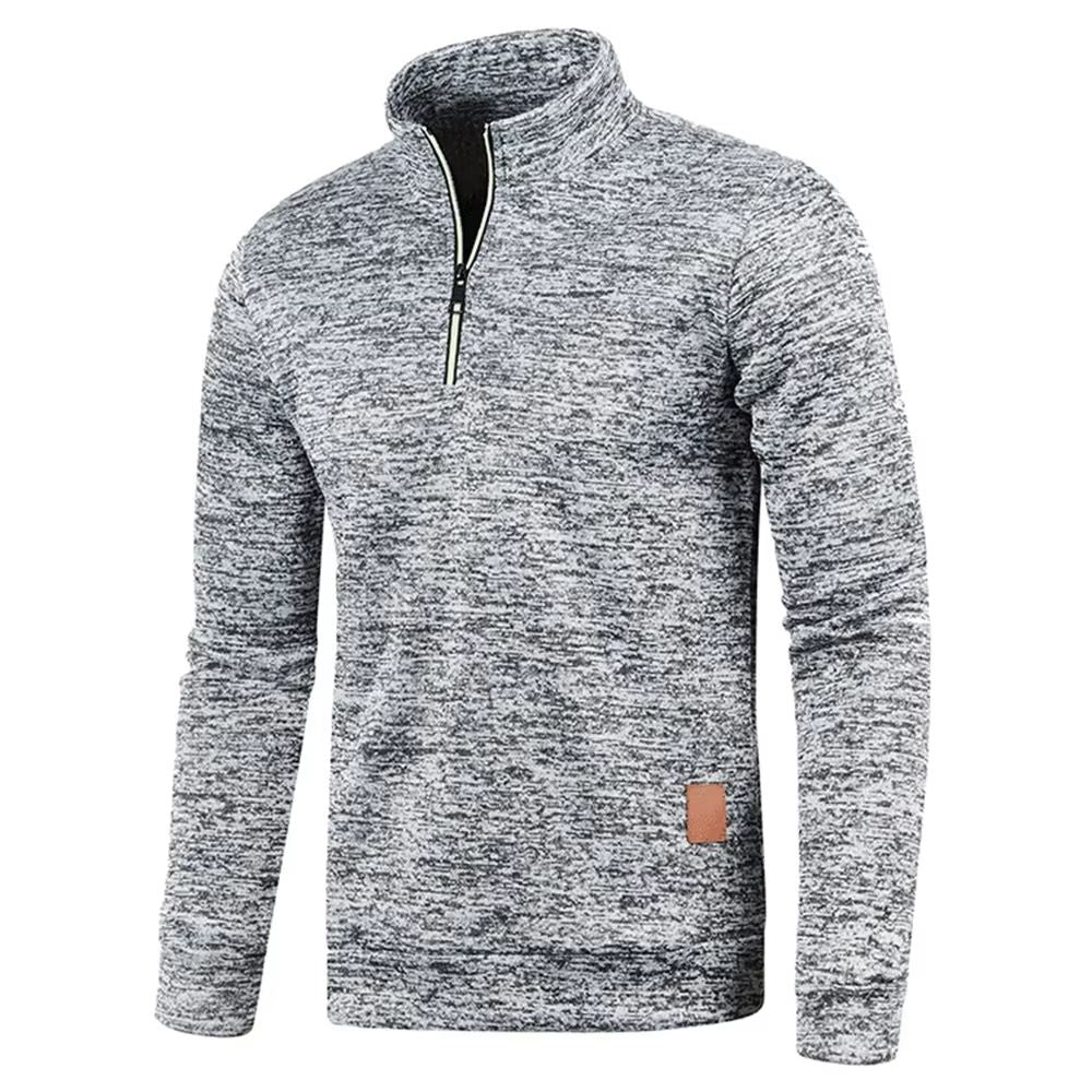 Mens HalfZip Sweatshirt  Thicker Pullover Hoodie With Turtleneck Design For Spring  Autumn Outdoor  2