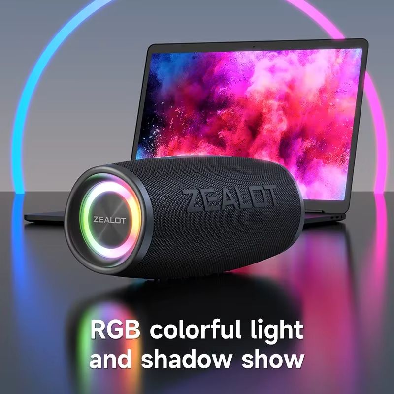ZEALOTS56 Bluetooth Speaker  40W Powerful Bass IPX6 Waterproof Outdoor  Camping Speaker 2