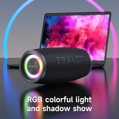ZEALOTS56 Bluetooth Speaker  40W Powerful Bass IPX6 Waterproof Outdoor  Camping Speaker 2