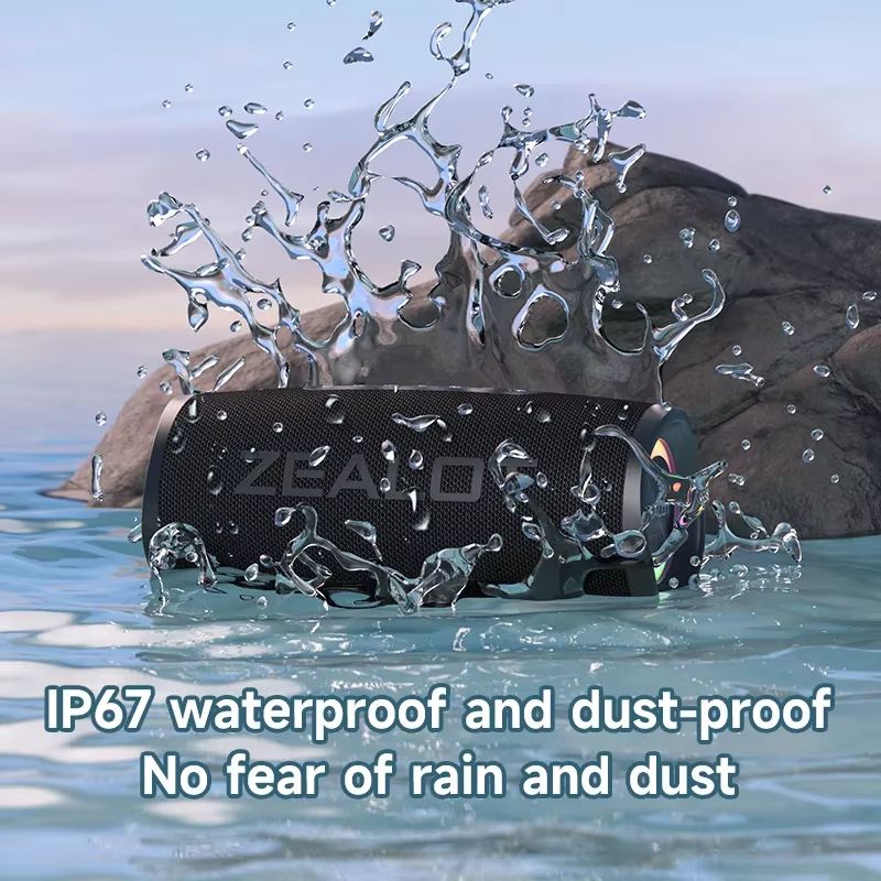 ZEALOTS56 Bluetooth Speaker  40W Powerful Bass IPX6 Waterproof Outdoor  Camping Speaker 3