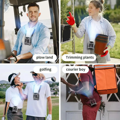 Socoolfan 20000mAh Portable Waist  Neck Fan  Strong Wind Outdoor Fan With Power Bank For Sports And 5