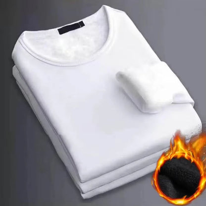 Mens Winter Thermal Underwear TShirt  FleeceLined Long Sleeve Round Neck Base Layer 3
