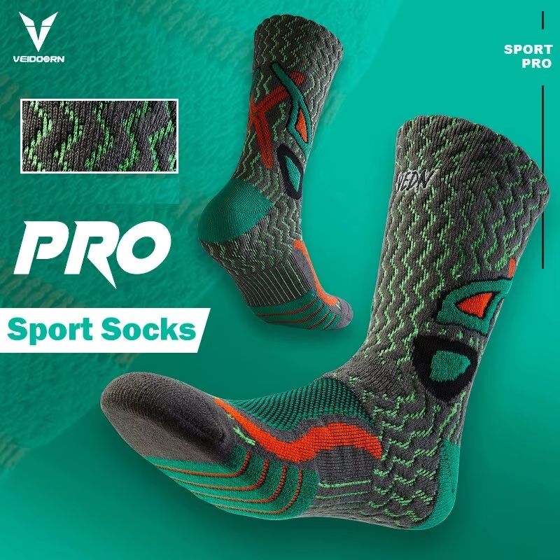 Towel Bottom High-Cut Sport Socks – Breathable Non-Slip Basketball Socks for Men