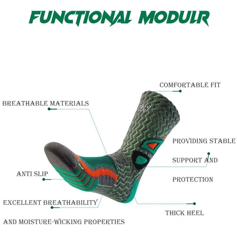 Towel Bottom HighCut Sport Socks  Breathable NonSlip Basketball Socks For Men 1