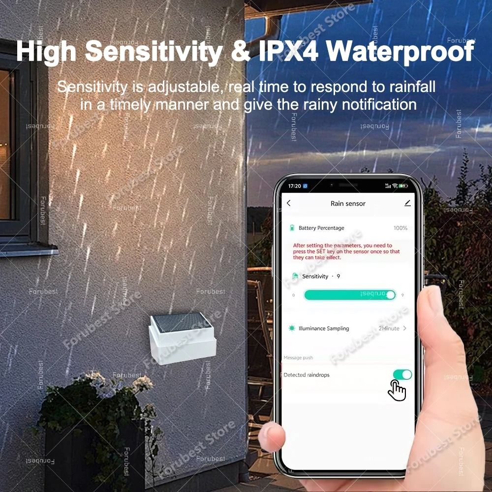2 In 1 Zigbee Rain And Brightness Sensor For Smart Home Automation 4