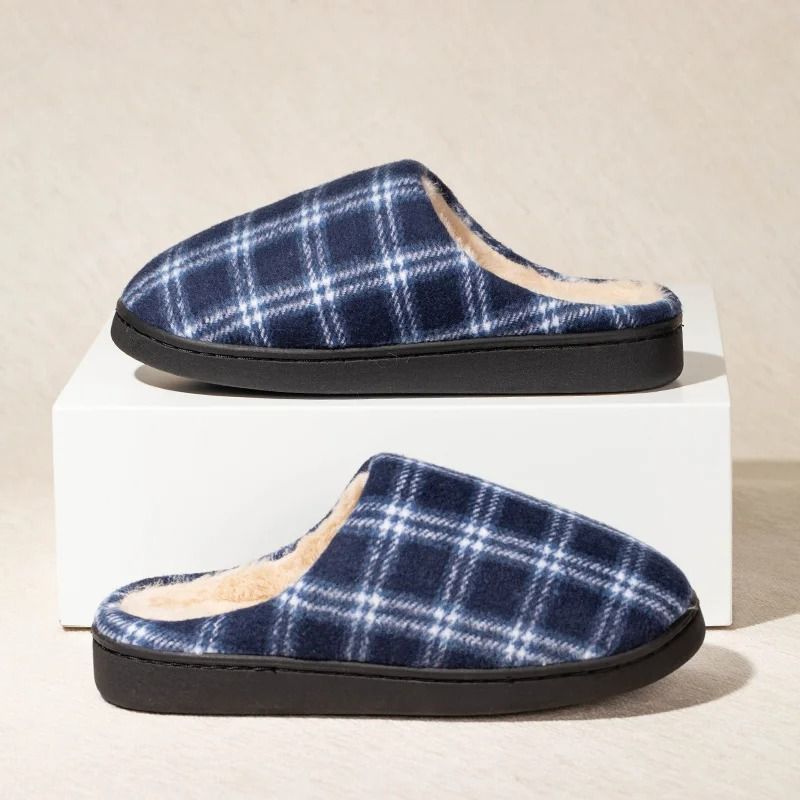Mens Cozy Fleece Indoor Slippers With Non Slip Sole 5