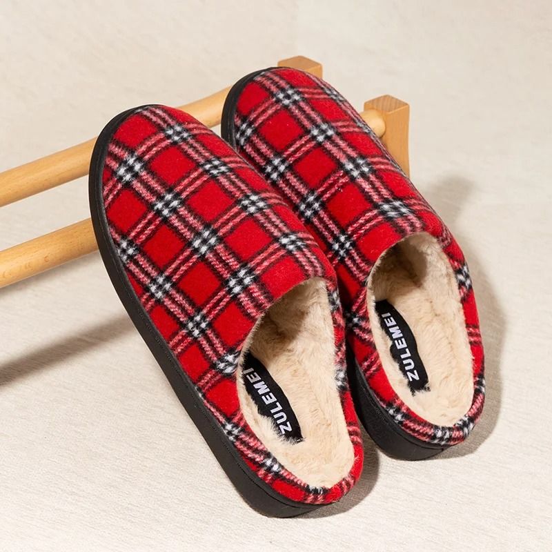Mens Cozy Fleece Indoor Slippers With Non Slip Sole 6