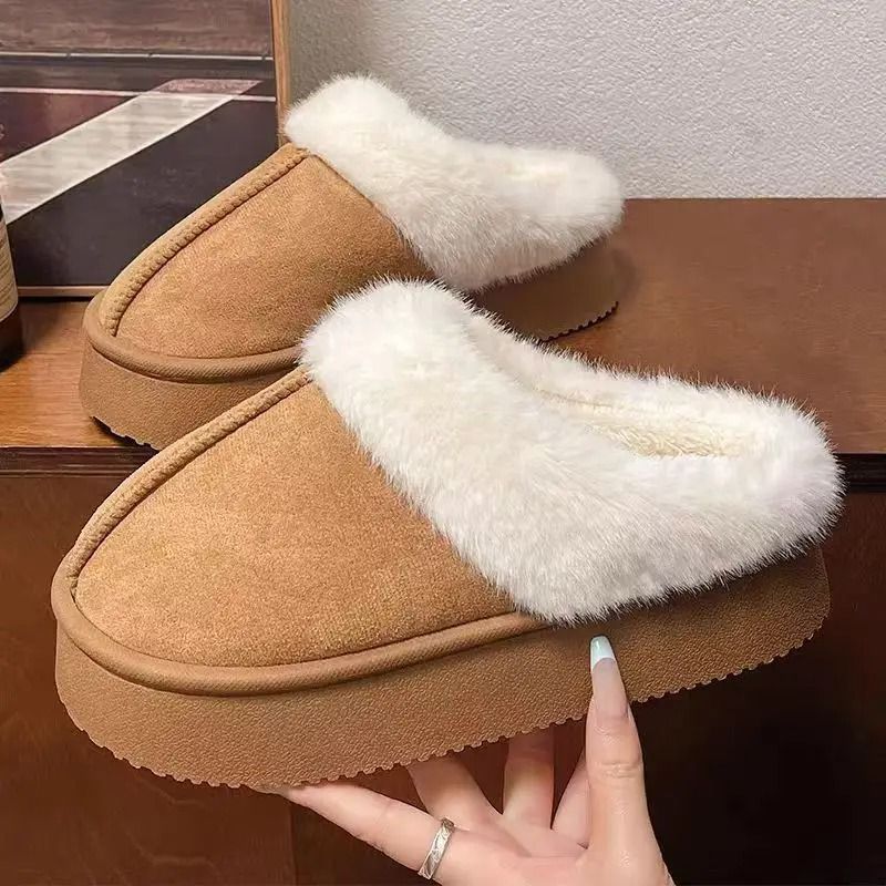 Womens Ankle Snow Boots Warm Indoor Outdoor Non Slip Slippers 1