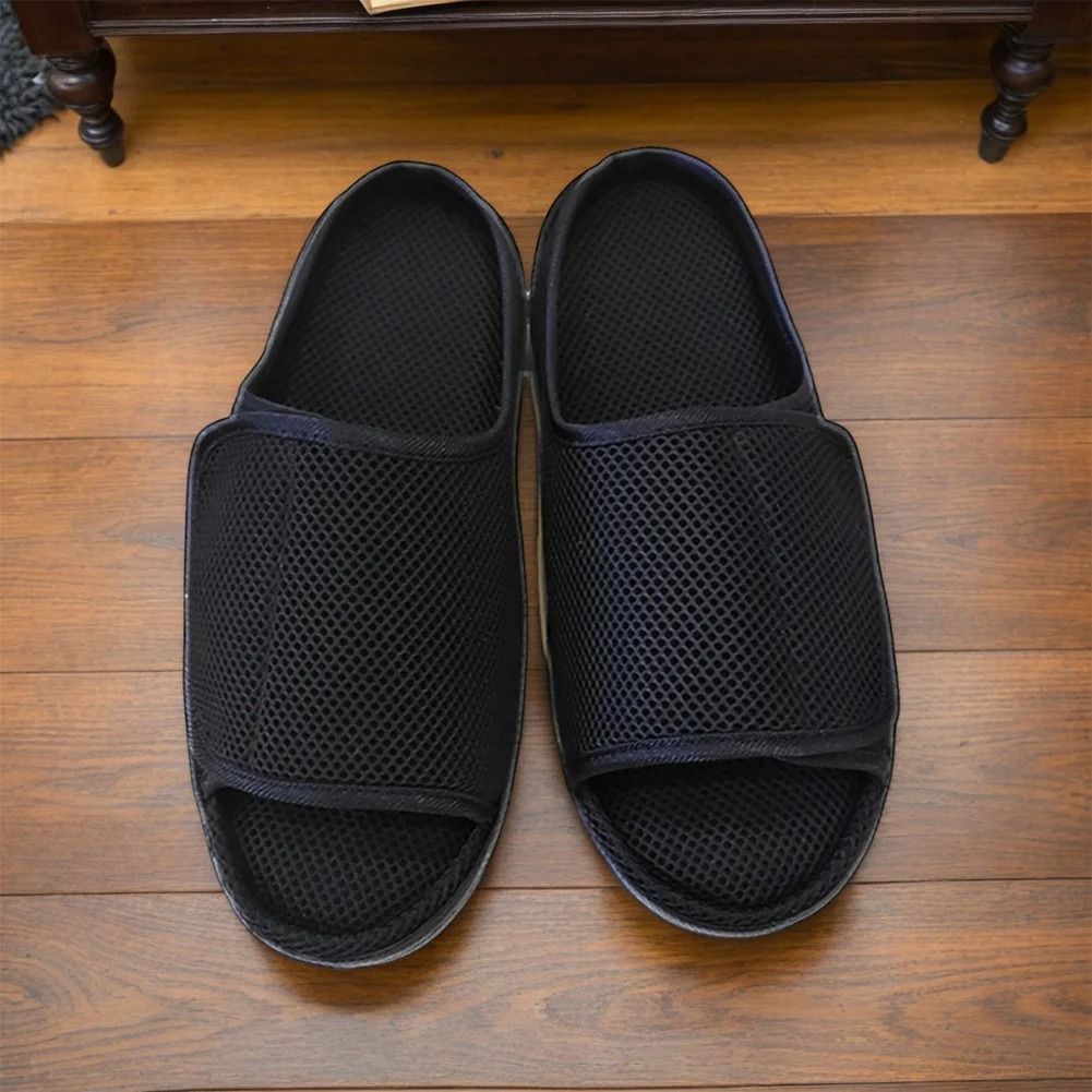 Womens Mens Diabetic Orthopedic Slippers Adjustable Open Toe Indoor Outdoor 1