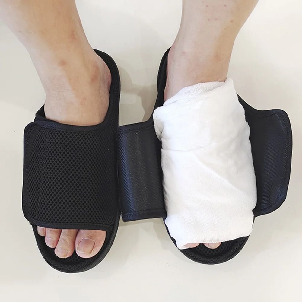 Womens Mens Diabetic Orthopedic Slippers Adjustable Open Toe Indoor Outdoor 2