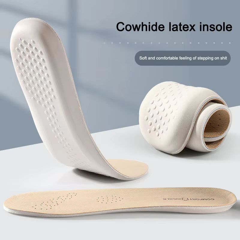 Premium Leather Arch Support Insoles  Shock Absorbing Cowhide Inserts For Plantar Fasciitis Relief 1