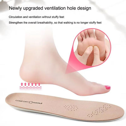 Premium Leather Arch Support Insoles  Shock Absorbing Cowhide Inserts For Plantar Fasciitis Relief 5