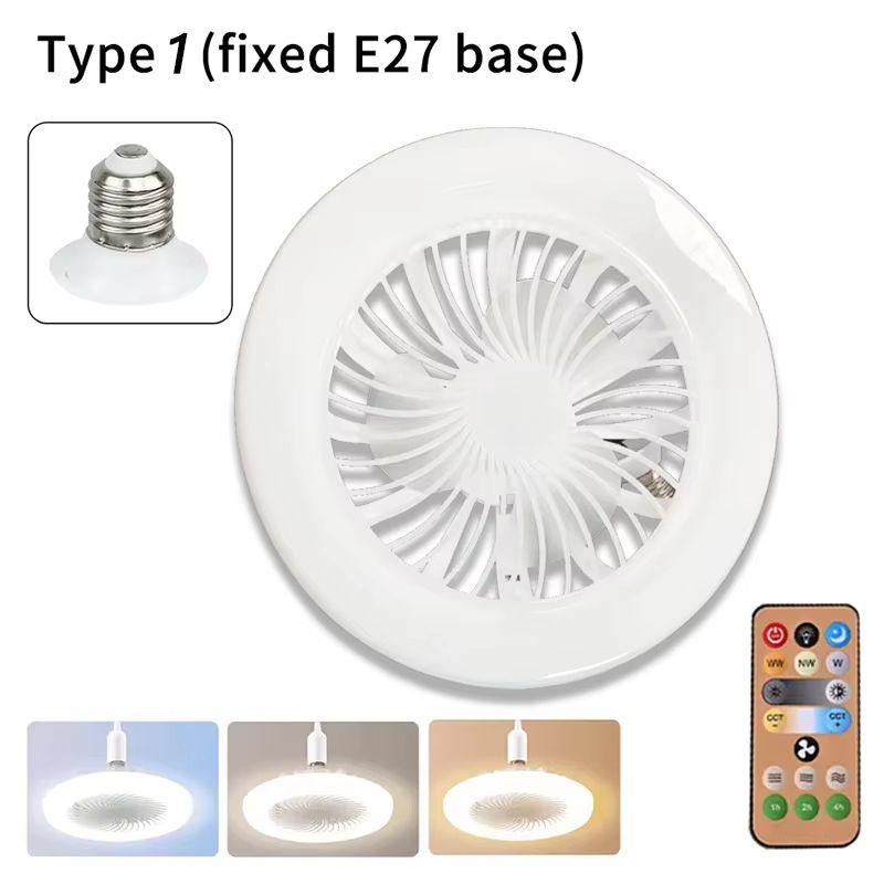 2in1 Ceiling Fan With LED Light  Dimmable E27 Base Lamp With 3 Speed Settings For Bedroom Living Ro 6