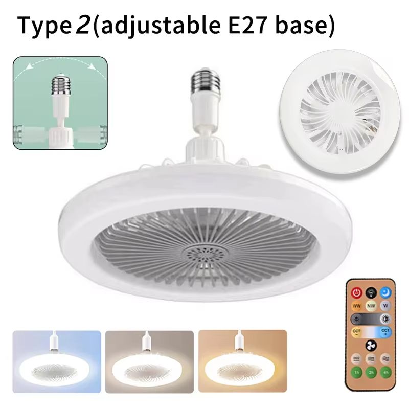 2in1 Ceiling Fan With LED Light  Dimmable E27 Base Lamp With 3 Speed Settings For Bedroom Living Ro 7