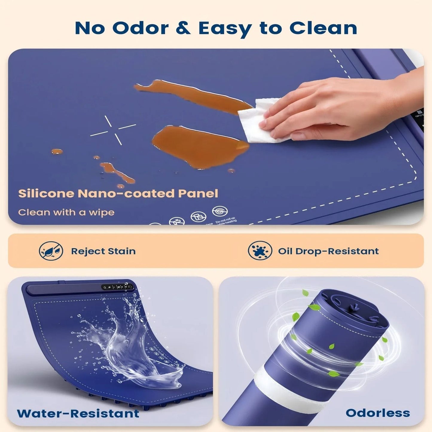 Roll Up Food Heating Pad With Fast Heating Silicone Hot Plate And Adjustable Temperature 4