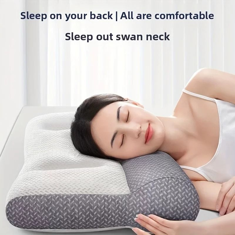 Breathable Knitted Neck Support Pillow Suitable For All Seasons Soft Sleep Traction Pillow 1
