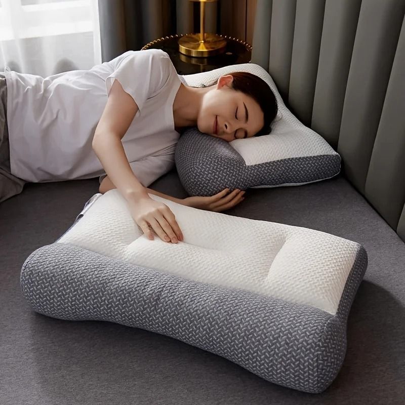 Breathable Knitted Neck Support Pillow Suitable For All Seasons Soft Sleep Traction Pillow 3