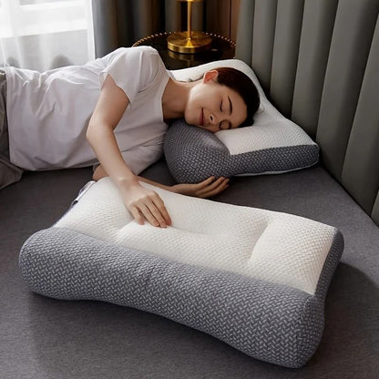 Breathable Knitted Neck Support Pillow Suitable For All Seasons Soft Sleep Traction Pillow 3