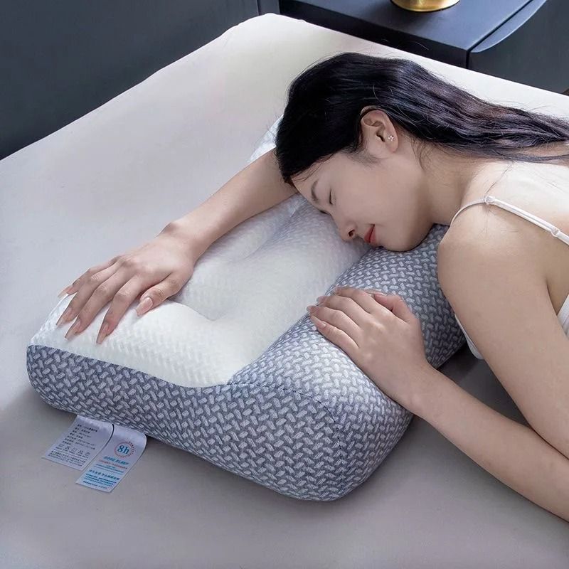 Breathable Knitted Neck Support Pillow Suitable For All Seasons Soft Sleep Traction Pillow 5