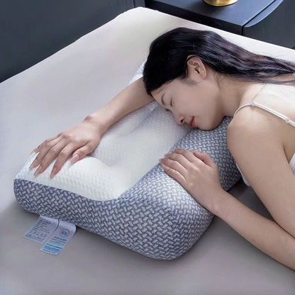Breathable Knitted Neck Support Pillow Suitable For All Seasons Soft Sleep Traction Pillow 5