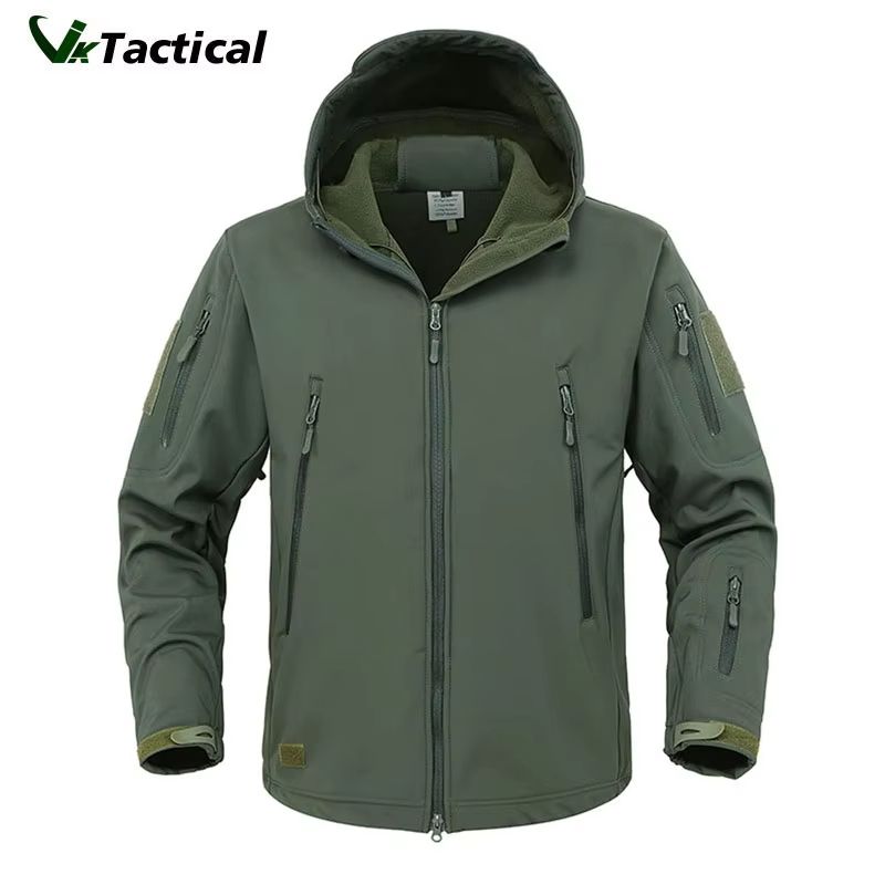 Men's Tactical Soft Shell Jacket – Military Waterproof Windproof Combat Hooded Coat