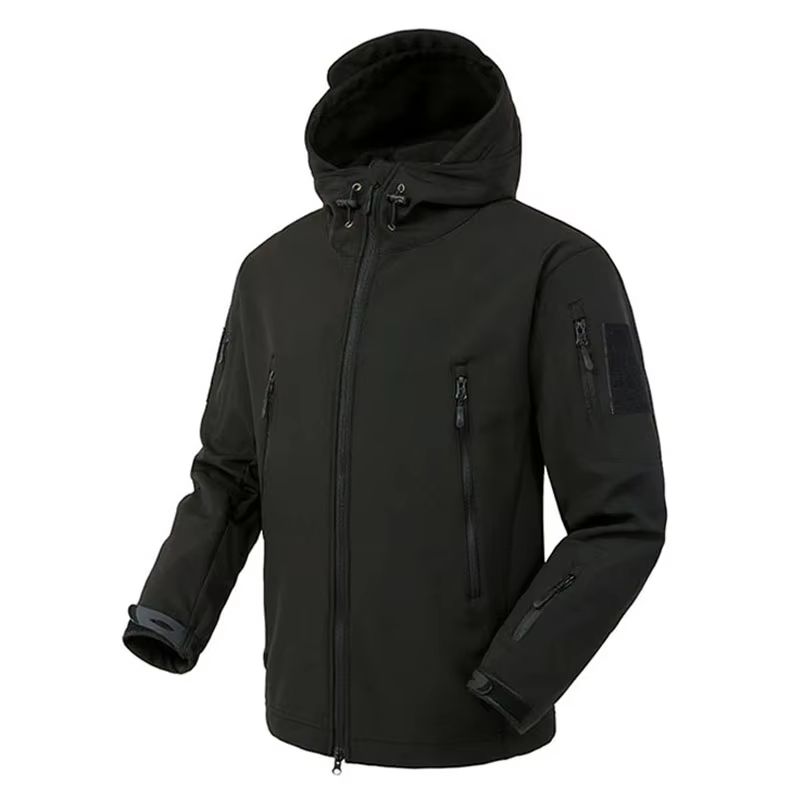 Mens Tactical Soft Shell Jacket  Military Waterproof Windproof Combat Hooded Coat 3
