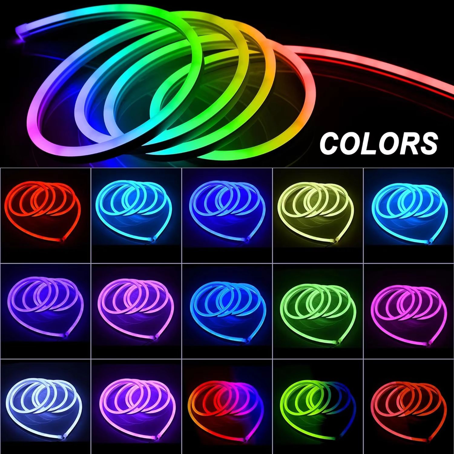 Mexllex Waterproof RGB Neon Light Strip 20M30M With App  Remote Music Sync LED Lights For Bedroom O 1