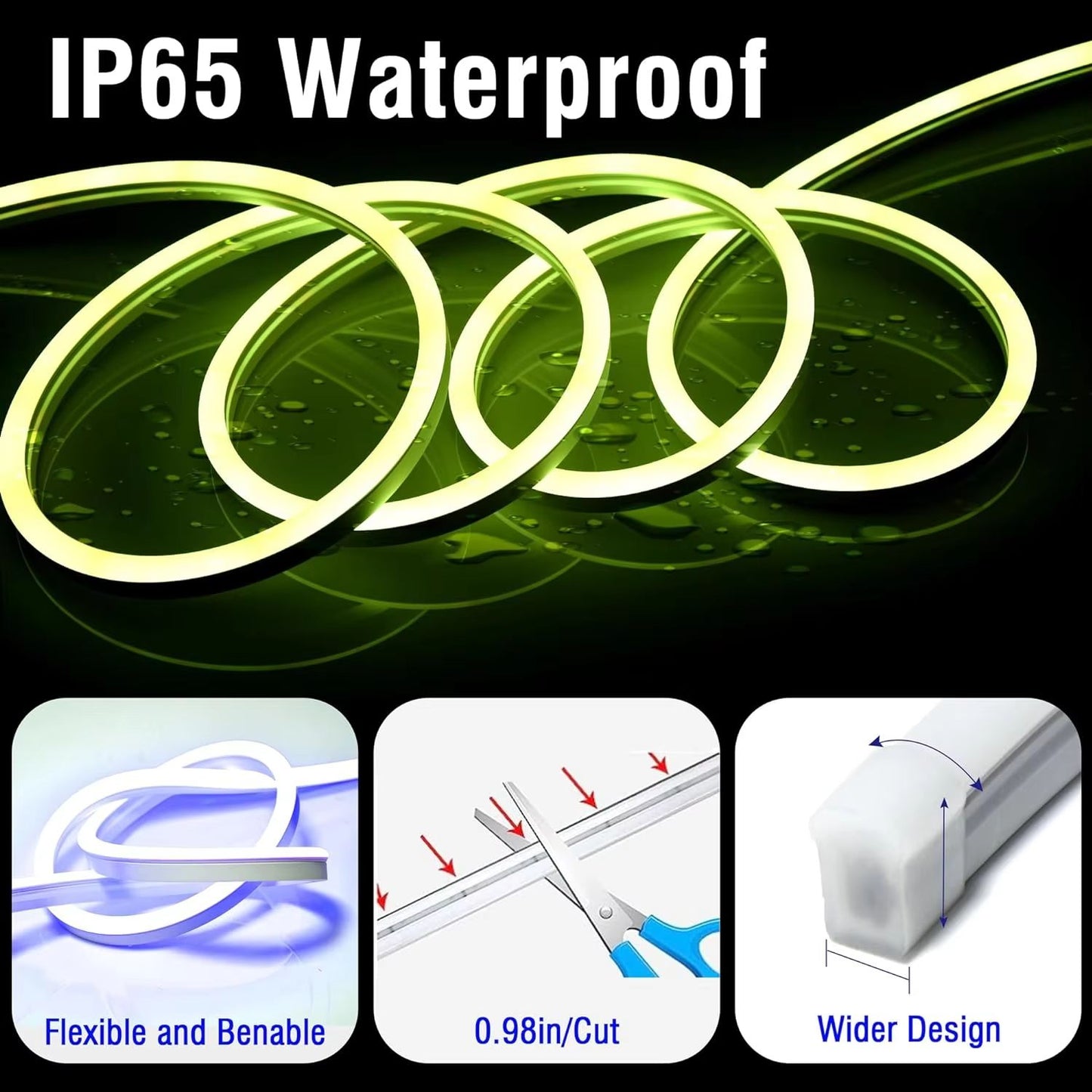 Mexllex Waterproof RGB Neon Light Strip 20M30M With App  Remote Music Sync LED Lights For Bedroom O 4