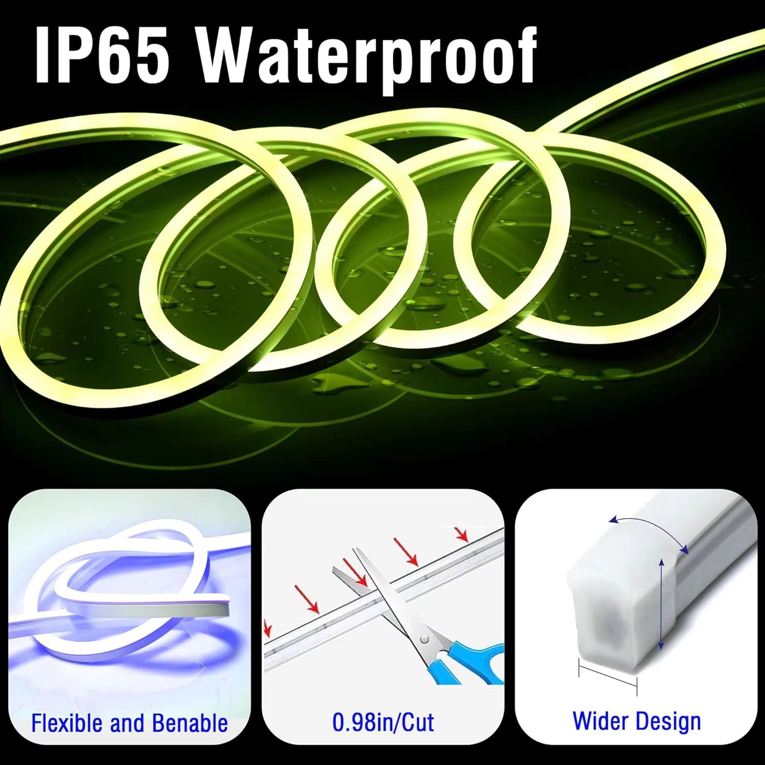 Mexllex Waterproof RGB Neon Light Strip 20M30M With App  Remote Music Sync LED Lights For Bedroom O 4