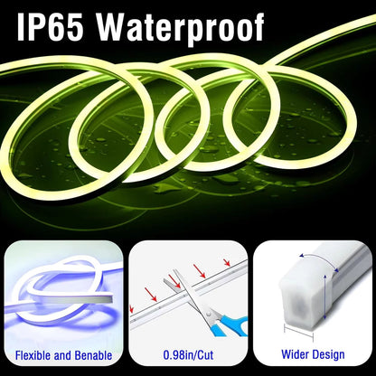 Mexllex Waterproof RGB Neon Light Strip 20M30M With App  Remote Music Sync LED Lights For Bedroom O 4