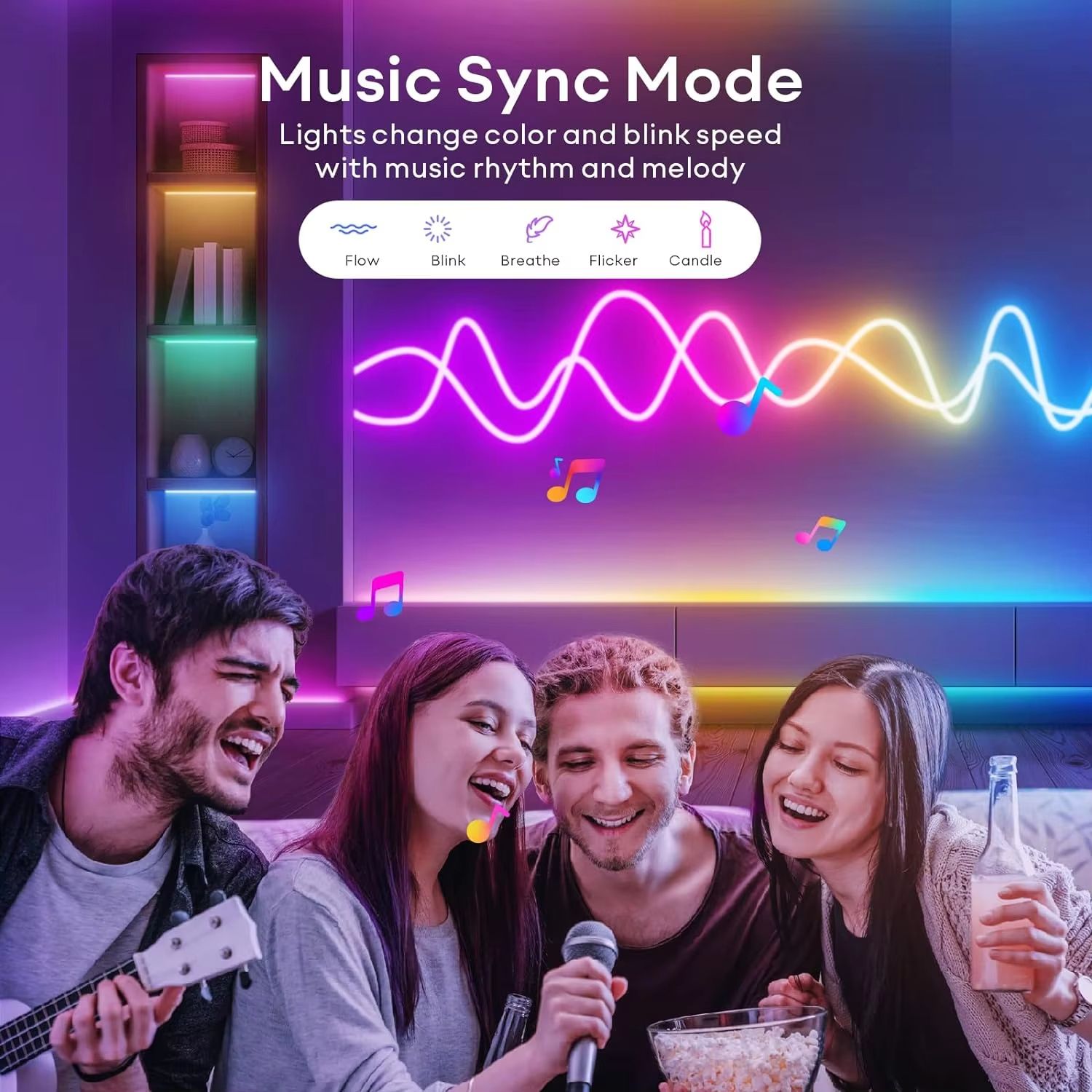Mexllex Waterproof RGB Neon Light Strip 20M30M With App  Remote Music Sync LED Lights For Bedroom O 5