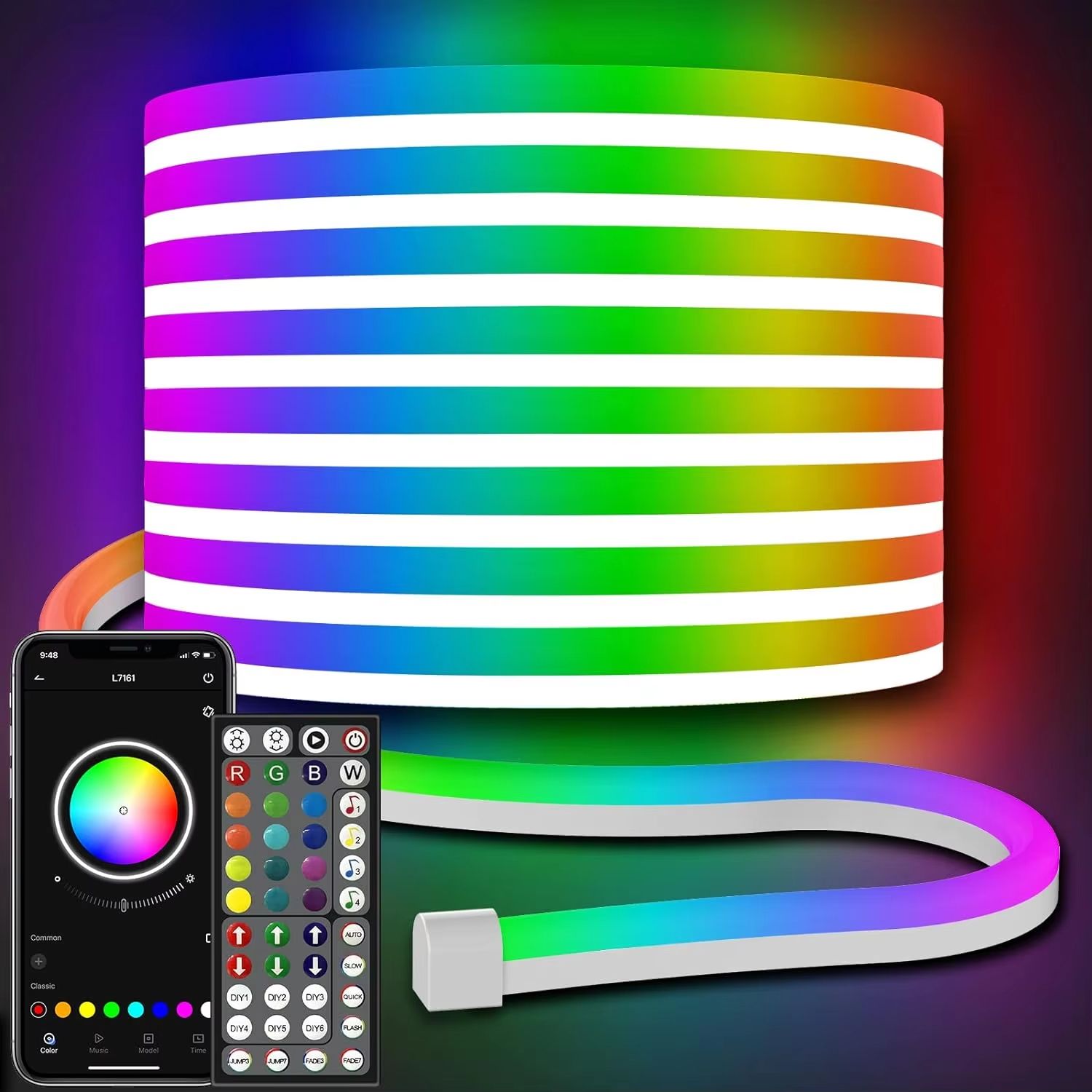 Mexllex Waterproof RGB Neon Light Strip 20M30M With App  Remote Music Sync LED Lights For Bedroom O 6