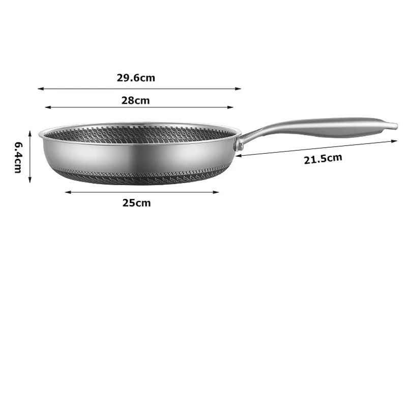 Stainless Steel Nonstick Honeycomb Frying Pan With Induction Cooktop Compatibility 11
