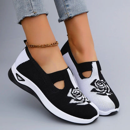 Womens Summer Breathable Mesh Flat Shoes Casual Sneakers