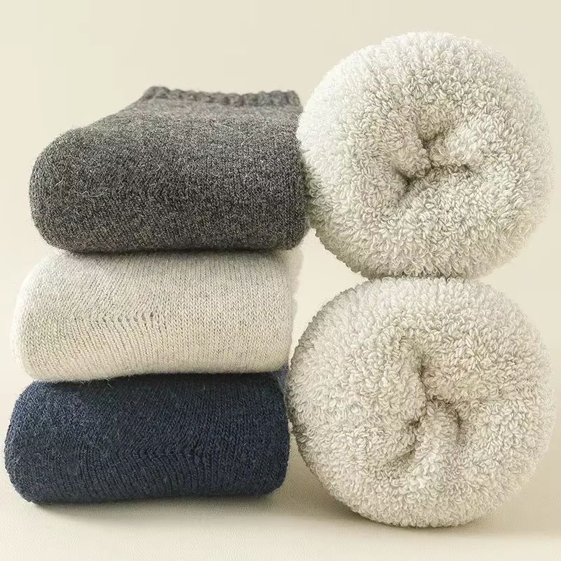 3 Pairs Thermal Wool Socks For Men And Women  Winter Cashmere Blend Thick Fleece Terry Loop Warm Sn 7