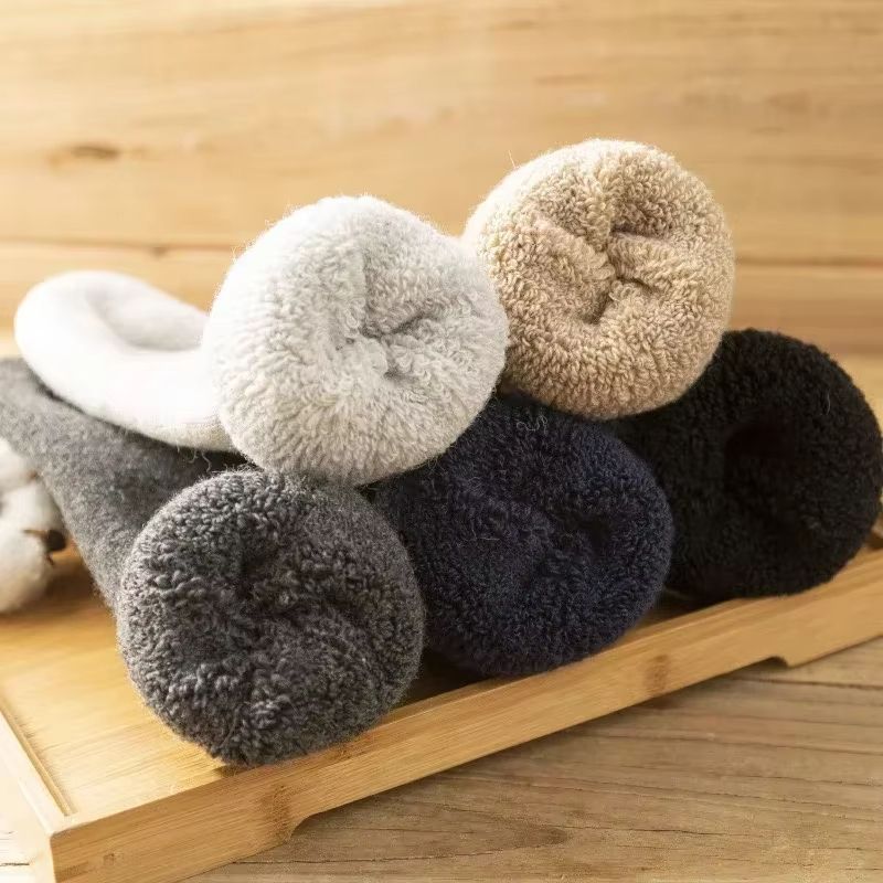 3 Pairs Thermal Wool Socks For Men And Women  Winter Cashmere Blend Thick Fleece Terry Loop Warm Sn 5