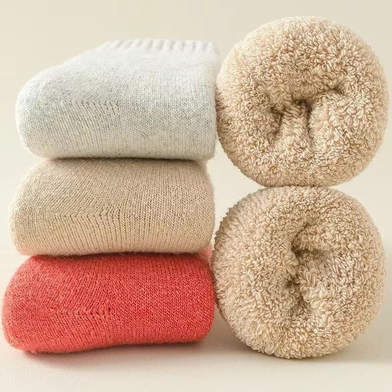 3 Pairs Thermal Wool Socks For Men And Women  Winter Cashmere Blend Thick Fleece Terry Loop Warm Sn 11