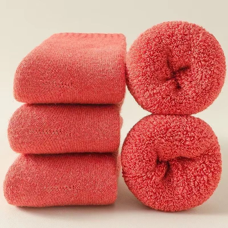 3 Pairs Thermal Wool Socks For Men And Women  Winter Cashmere Blend Thick Fleece Terry Loop Warm Sn 12