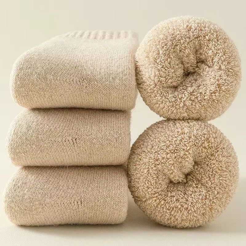 3 Pairs Thermal Wool Socks For Men And Women  Winter Cashmere Blend Thick Fleece Terry Loop Warm Sn 6