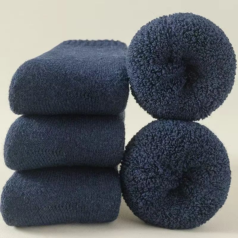 3 Pairs Thermal Wool Socks For Men And Women  Winter Cashmere Blend Thick Fleece Terry Loop Warm Sn 9