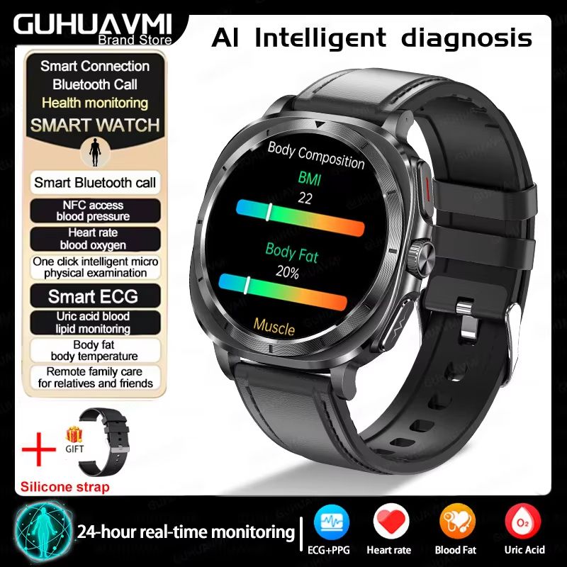 2025 Smart Health Watch For Men And Women  ECG  PPG Uric Acid Monitor Blood Pressure Blood Oxygen   9