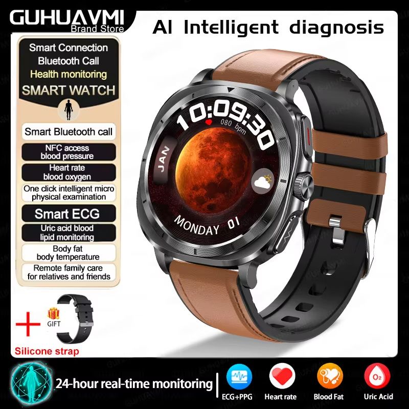 2025 Smart Health Watch For Men And Women  ECG  PPG Uric Acid Monitor Blood Pressure Blood Oxygen   10