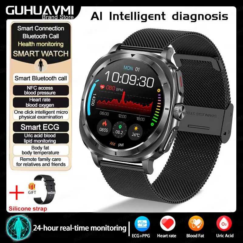 2025 Smart Health Watch For Men And Women  ECG  PPG Uric Acid Monitor Blood Pressure Blood Oxygen   12