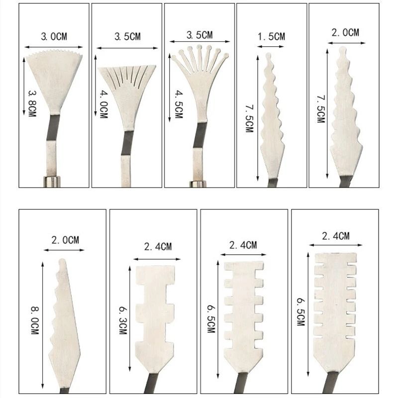9 Piece Flower Art Scraper Palette Knife Set 2