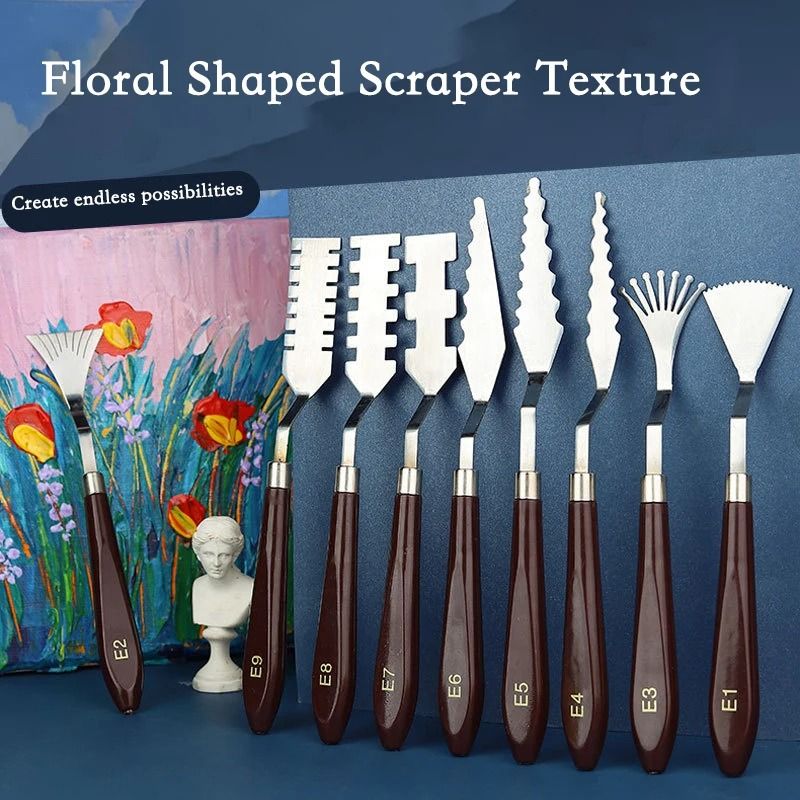 9 Piece Flower Art Scraper Palette Knife Set 3