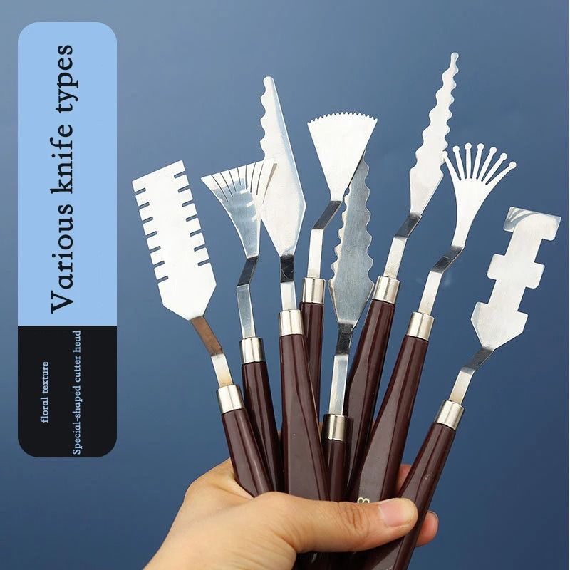 9 Piece Flower Art Scraper Palette Knife Set 5