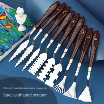 9 Piece Flower Art Scraper Palette Knife Set 6