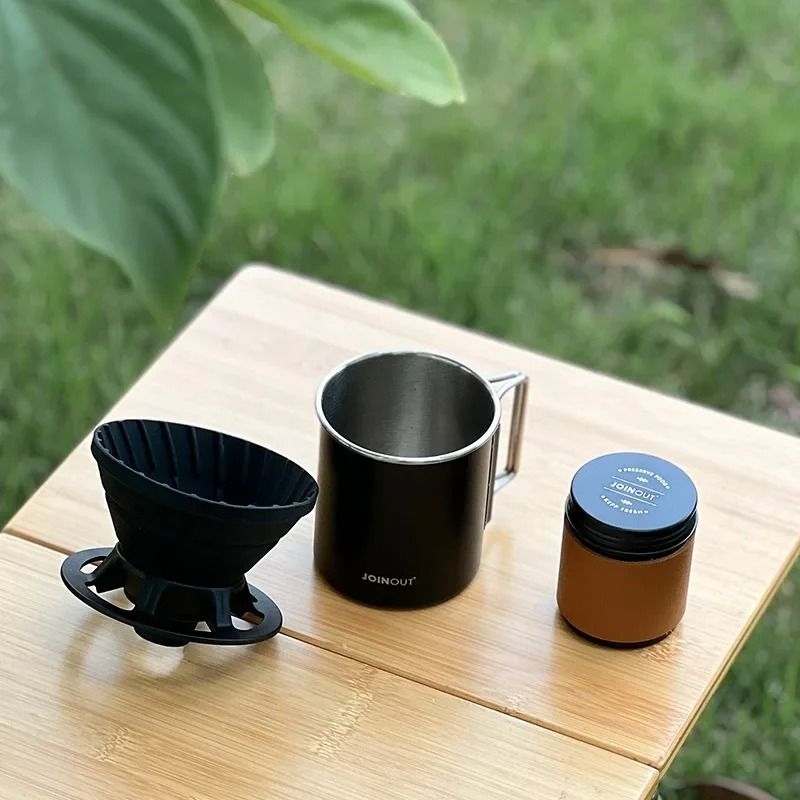 Travelling Hand Brewed Coffee Set Outdoor Camping Portable Silicone Filter Mug 2