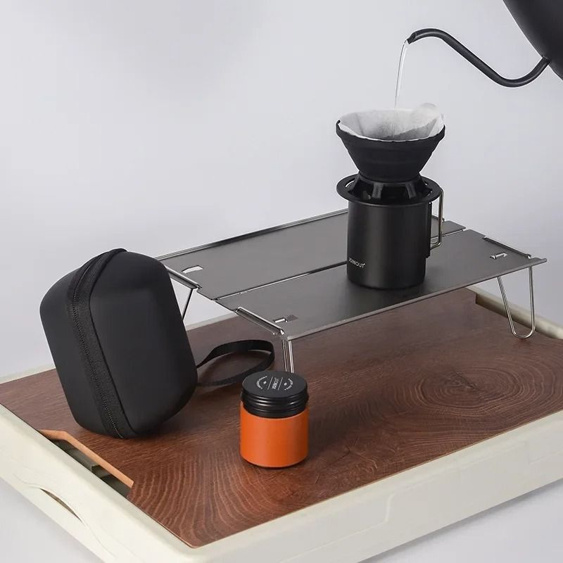 Travelling Hand Brewed Coffee Set Outdoor Camping Portable Silicone Filter Mug 4