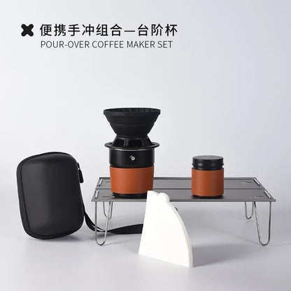 Travelling Hand Brewed Coffee Set Outdoor Camping Portable Silicone Filter Mug 9
